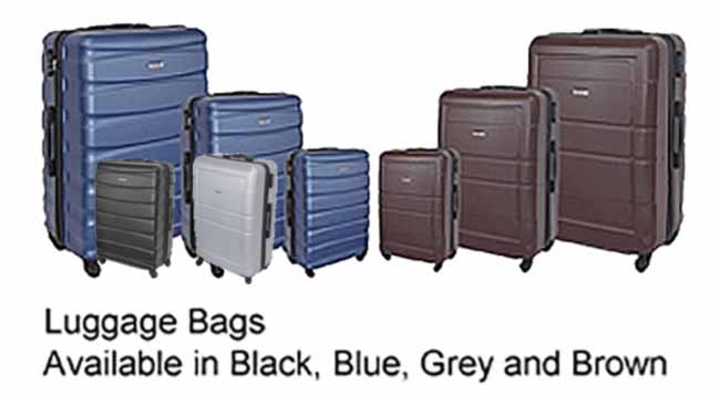 Luggage Bags Black Blue Grey and Brown