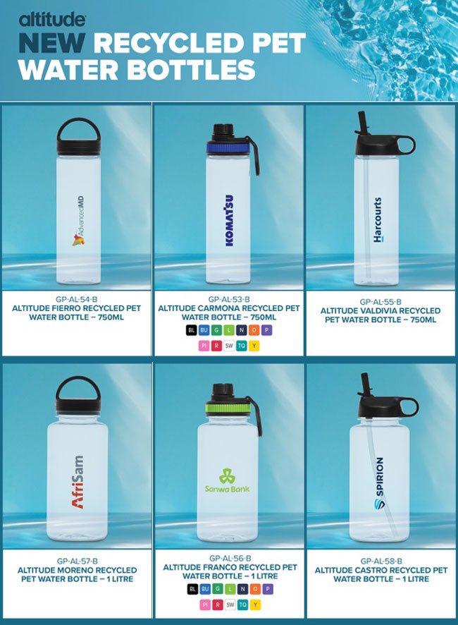 Recycled water bottles