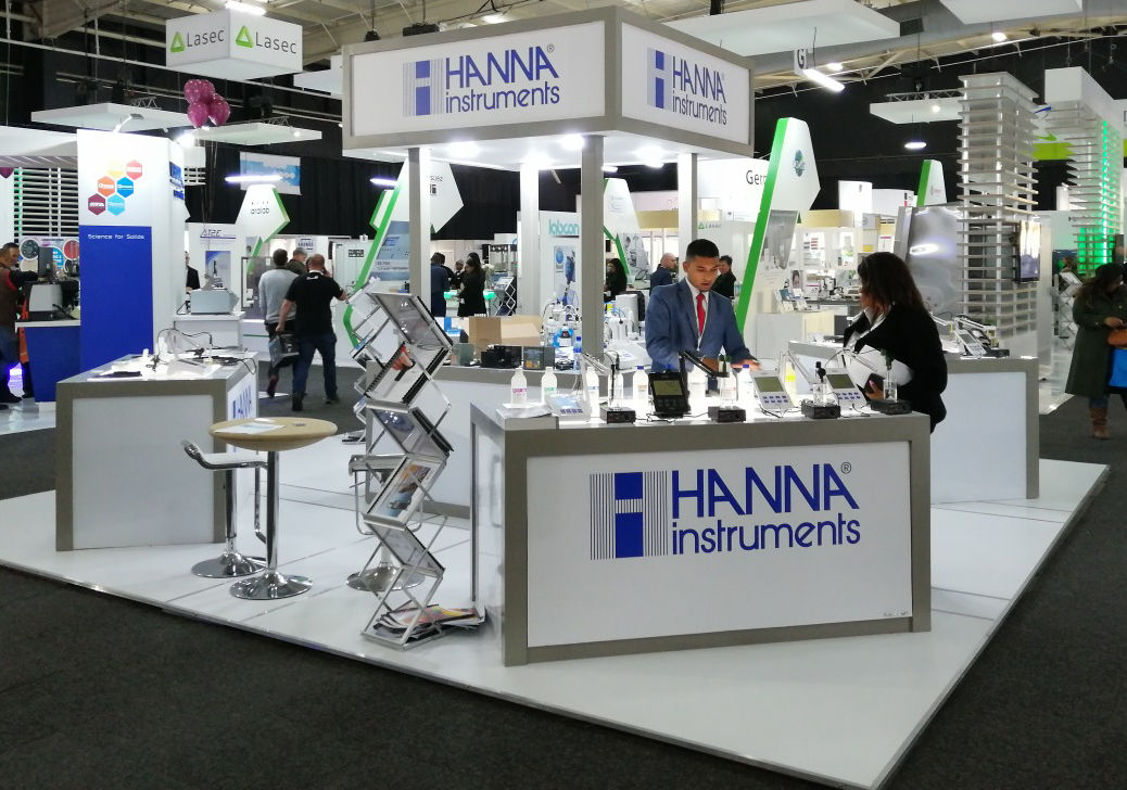 Hanna Instruments: design and build 36sqm exhibition custom booth at Sun City.