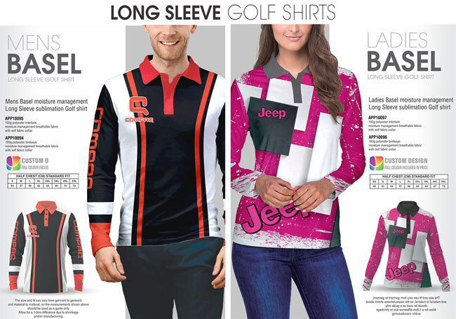 mens and ladies long sleeve golf shirts 